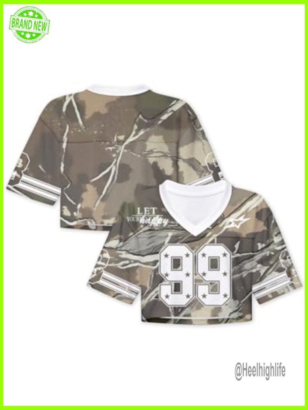 Y2K Cropped Football Jersey Mesh Tee V-Neck Short Sleeve Streetwear - Picture 4 of 7